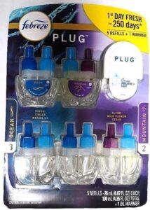 Febreze Plug In 5 Refills + 1 Warmer. 4.35 Fl oz total. (Ocean & Mountain)