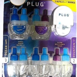 Febreze Plug In 5 Refills + 1 Warmer. 4.35 Fl oz total. (Ocean & Mountain)